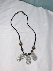 Vintage Necklace 2000s Dog Tag Tags Peace Love Happiness Rope Y2K