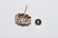 Antique Circa 1900s 14k Gold Top Silver Natural Rose Cut Diamond Earring