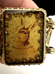 MAXIMAL ART John Wind Bunny Easter Rabbit Whimsical Gold Plated Bracelet Vintage