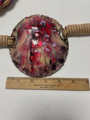 Vintage Neiman Marcus Australia Enamel on Copper Belt Jacqueline Brooks 46” 70s