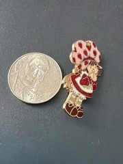 Vintage 1980 Strawberry Shortcake Enamel Lapel Pin Brooch Gold Tone Cloisonné