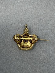 Vintage Butler & Wilson Regal Crown Crystal Brooch, Ruby Red Cabochons, England