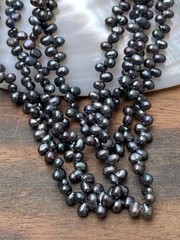 Genuine Pearl Beaded Necklace Tiny Beads Artisan Jewelry Peacock Hues Dainty