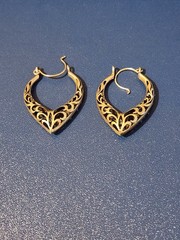 Sterling Silver Floral Design Dangle Earrings