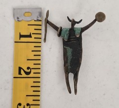 Bill Worrell Signed 2.5″ Shaman #116 Brooch Pin Patinaed Bronze 1996