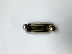 Vintage MCM 50s Mod Con Silver Dress Clip Modernist Brutalist Rectangle Brooch