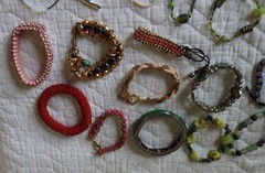 Mix Jewelry BRACELETS 66+ pc Lot, 3 Lbs,wearable, some with semi-precious stones