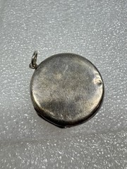 Antique Sterling Silver Art Nouveau Repousse Lady Crescent Moon & Stars Locket