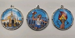 3 Vintage Pendants 1984 Los Angeles Olympics Klepa Arts Germany 1 1/4″