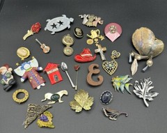 Vintage Lot of 27 Pins – Gold Tones & Silver Tones – Other- All Wearable