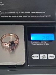 Vintage 1990-s 14 Ct Rolled Gold Amethyst Ring UK S 1/2, US 9 1/4- Hallmarked!