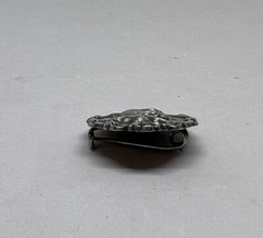 Art Nouveau Silver Plated Pewter Lady In The Hat Brooch Pin