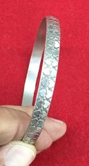 Vintage Rare Danecraft Felch & Co. Sterling Silver Double Heart Bangle