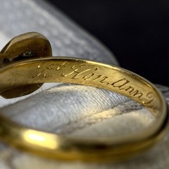 UNIQUE ANTIQUE ENGLISH 22K GOLD BAND RING w/HIGH POLITICAL PROVENANCE 1767