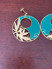 Berebi Green and Gold Tone Round Earrings