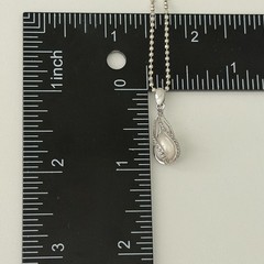 925 Sterling Silver Genuine Caged Pearl Bead Ball Chain Necklace 16″