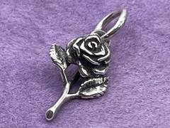 Retired RARE James Avery Rose SHORT Stem Flower Charm Uncut Loop Sterling Silver