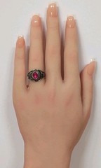 Vintage 1984 Jostens Braves Ladies Class Ring Pink Simulated Ruby White Metal 6