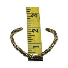 Vintage/Retro 1970s Twisted Copper & Brass Chevron Shaped Unisex Cuff Bracelet
