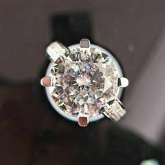 4.20Ct Art DecoRound Cut Lab-Created Diamond Anniversary 14K White Gold FN Ring