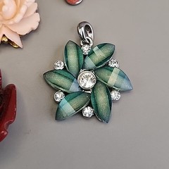 Vintage Flower Pendant Lot of 6 Red Peach Celluloid Acrylic Resin
