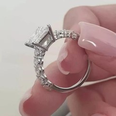 3.20Ct Princess Cut Lab Created Diamond Art Deco Style 925 Silver Birthday Ring