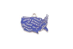 Vintage Sterling Silver 925 United States Charm Enamel