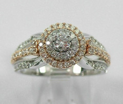 2.25Ct Round Cut Lab Created Diamond Halo Engagement 14K White Gold Finish Ring