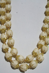 Vtg West Germany Necklace Signed Double Strand Acrylic Plastic Lucite Flowers