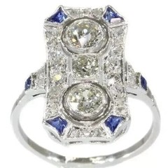 4.55Ct Art Deco Style Lab Created Diamond Engagement 14K White Gold Finish Ring