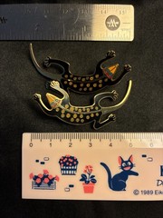 Laurel Burch Lizard Black Stud Enamel Earrings