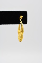 Vintage Hoop Earrings Kissing Mermaids Gold Lightweight Metal NOS 1980s BinA1