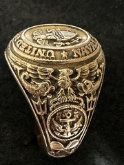 United States Naval Reserve 10K Yellow Gold Men’s Ring Size.9.75 Or 10 ￼￼￼