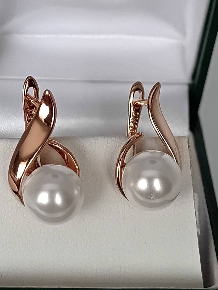 Vintage 1990-s 14 Ct Rolled Gold Pearls Earrings – Hallmarked 585 RG