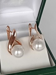 Vintage 1990-s 14 Ct Rolled Gold Pearls Earrings – Hallmarked 585 RG