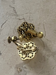 Lovely Vintage Goldette Faux Jade & Pearl Bracelet Earrings Ring Set