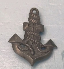 Vintage Anchor Sweet Heart Pin Zinc Alloy Nautical Navy Brooch
