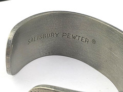 Chunky Vintage Salisbury Pewter September Birthday Daisy Flower 7″ Bracelet