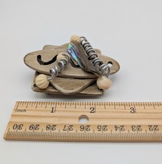Jeff Lieb Pin Brooch Metal Wood Resin Rare Boho Retro Vintage Signed