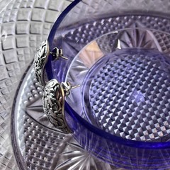 Vintage Repoussé Floral Silver Teardrop Post Pierced Earrings – 1.5” – Statement