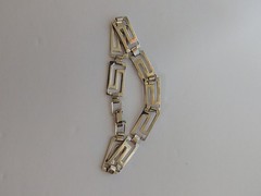 STERLING SILVER GREEK KEY BRACELET 8″ EXCELLENT VINTAGE .925 STAMPED 12 grams