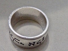 VINTAGE SIGNED JAMES AVERY SCRIPTURES OF RUTH STERLING SILVER WEDDING BAND 6.25
