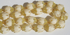 Vtg West Germany Necklace Signed Double Strand Acrylic Plastic Lucite Flowers