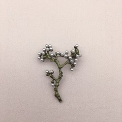Vintage Green Color Plant Pearls Brooch Pin Flower Brooch For Women Jewelry Gift