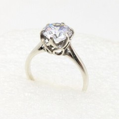 Vintage Luxury RING Silver 925 with Big Bright Stone -size: 6US (16.5mm) | #64