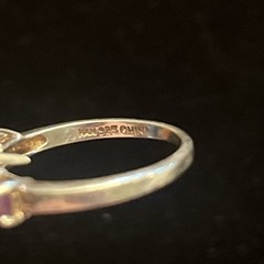 Vintage 925 Sterling Silver 3-Stone Amethyst FEB Birthday Ring Size 6