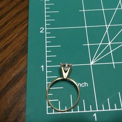 14K Gold Round Cut Solitaire CZ Dainty yet impressive Engagement/ Promise Ring