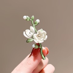 Vintage Magnolia Brooch Korean Ins Style Elegant Pin Jewelry Accessories Gift