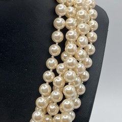 Vintage Glass Faux Pearl Necklace Hand Knotted Ultra Long 100” Flapper Rope