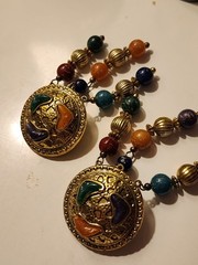Lot of 3 Women’s Fashion Earrings: Gold Dangle, Multicolor, Black Stud